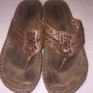 Magellan sandals with 1-1/2” tall wedge heel.